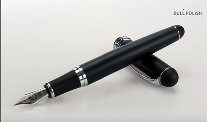 Luxury Fountain Pen - Elegant Metal Barrel, Fine Nib, Smooth Writing, Refillable Ink, Executive Calligraphy Pen