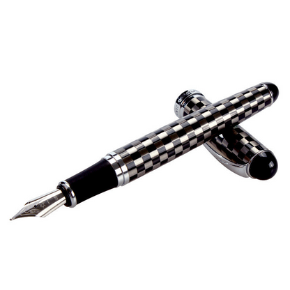 Luxury Fountain Pen - Elegant Metal Barrel, Fine Nib, Smooth Writing, Refillable Ink, Executive Calligraphy Pen