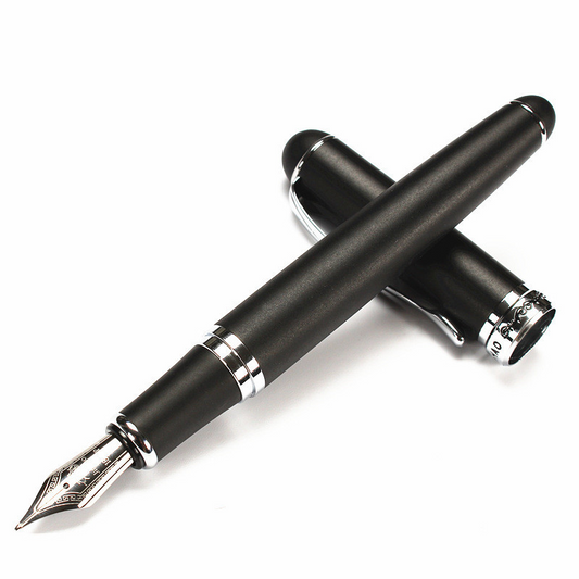 Luxury Fountain Pen - Elegant Metal Barrel, Fine Nib, Smooth Writing, Refillable Ink, Executive Calligraphy Pen