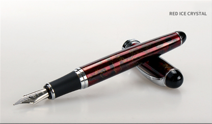 Luxury Fountain Pen - Elegant Metal Barrel, Fine Nib, Smooth Writing, Refillable Ink, Executive Calligraphy Pen