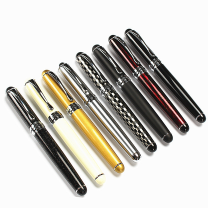 Luxury Fountain Pen - Elegant Metal Barrel, Fine Nib, Smooth Writing, Refillable Ink, Executive Calligraphy Pen